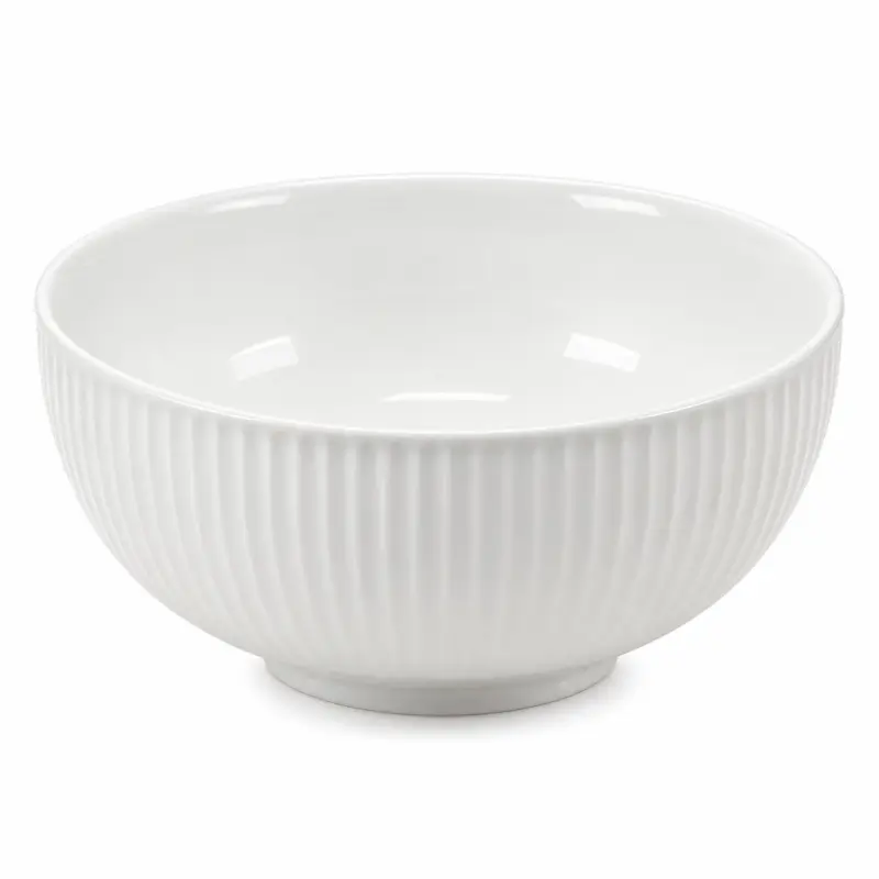 Miska porcelanowa biała w prążki 15 cm 750 ml