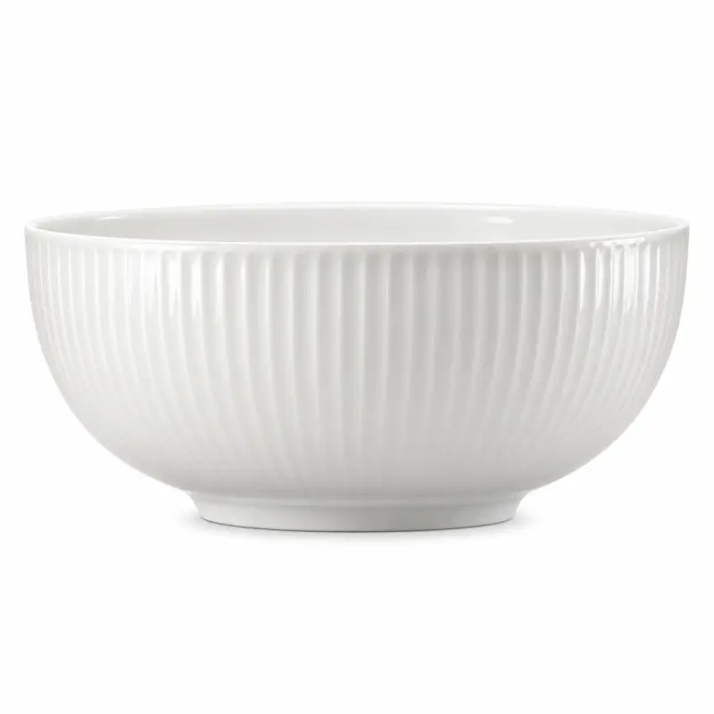Miska porcelanowa biała w prążki 15 cm 750 ml