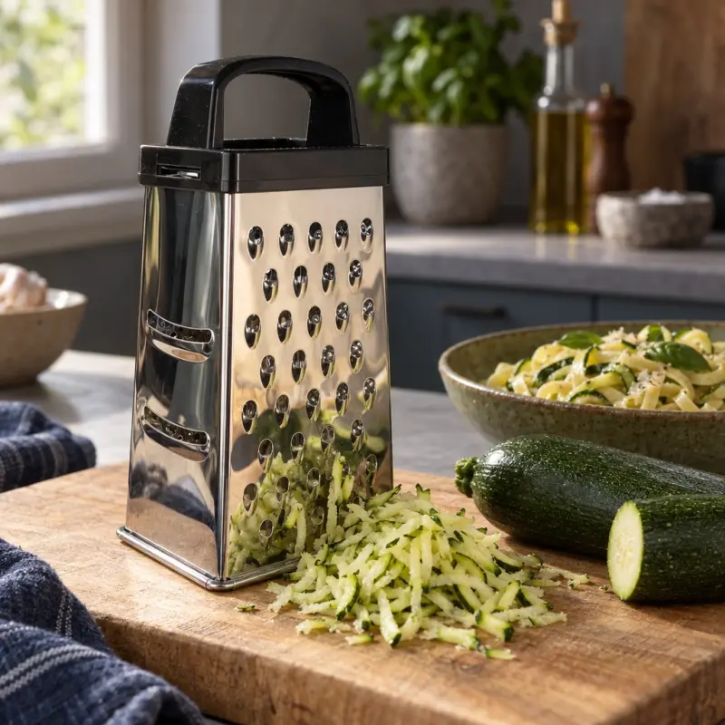Tarka czterostronna Kitchen Mate 15 cm z czarnym uchwytem