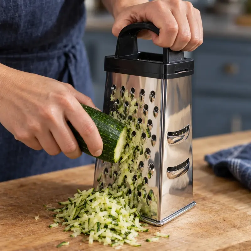 Tarka czterostronna Kitchen Mate 15 cm z czarnym uchwytem