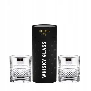 Szklanki do whisky Bohemia Elegante 2 szt. w czarnej tubie