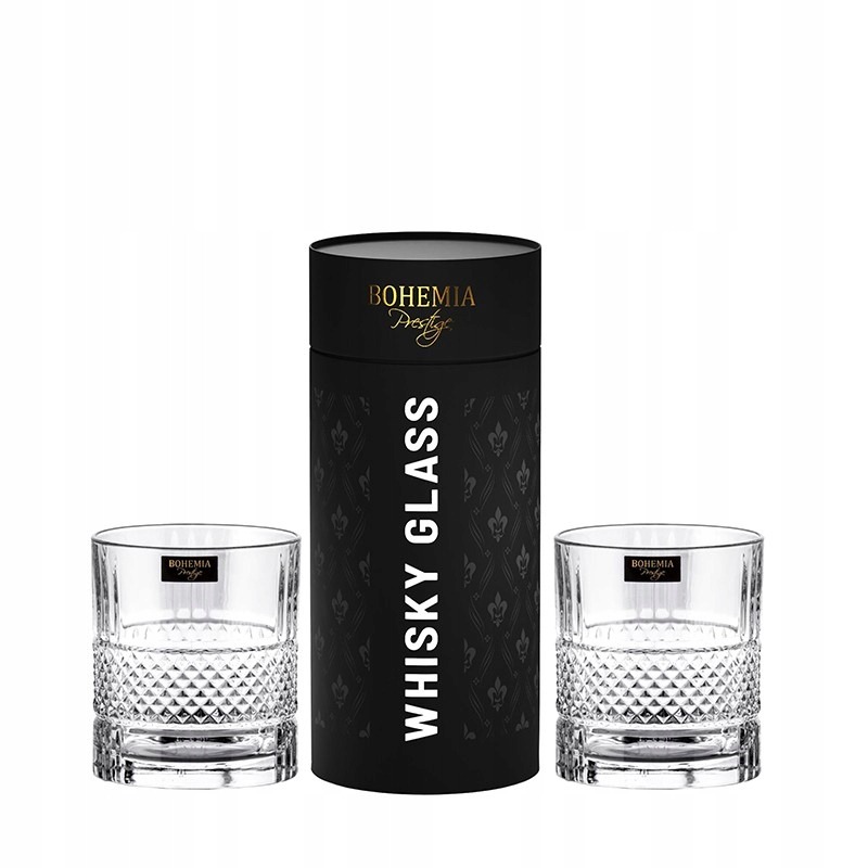 Szklanki do whisky Bohemia Elegante 2 szt. w czarnej tubie