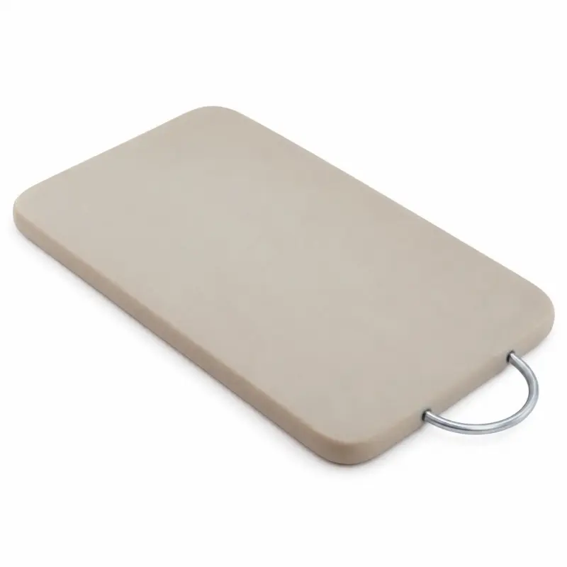 Deska do krojenia 30 × 20 cm z metalowym uchwytem beżowa