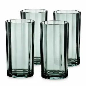 Szklanki wysokie ELISE STRIPES 360 ml zielone w pasy komplet 4 szt.