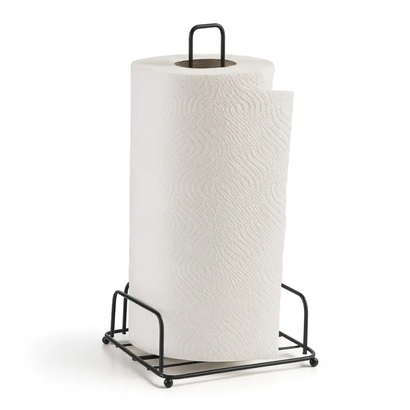 Stojak na ręcznik papierowy MODERN KITCHEN metalowy czarny 31 cm