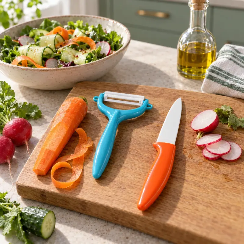 Nóż ceramiczny z obieraczką Orange Kitchen, komplet 2 elementy