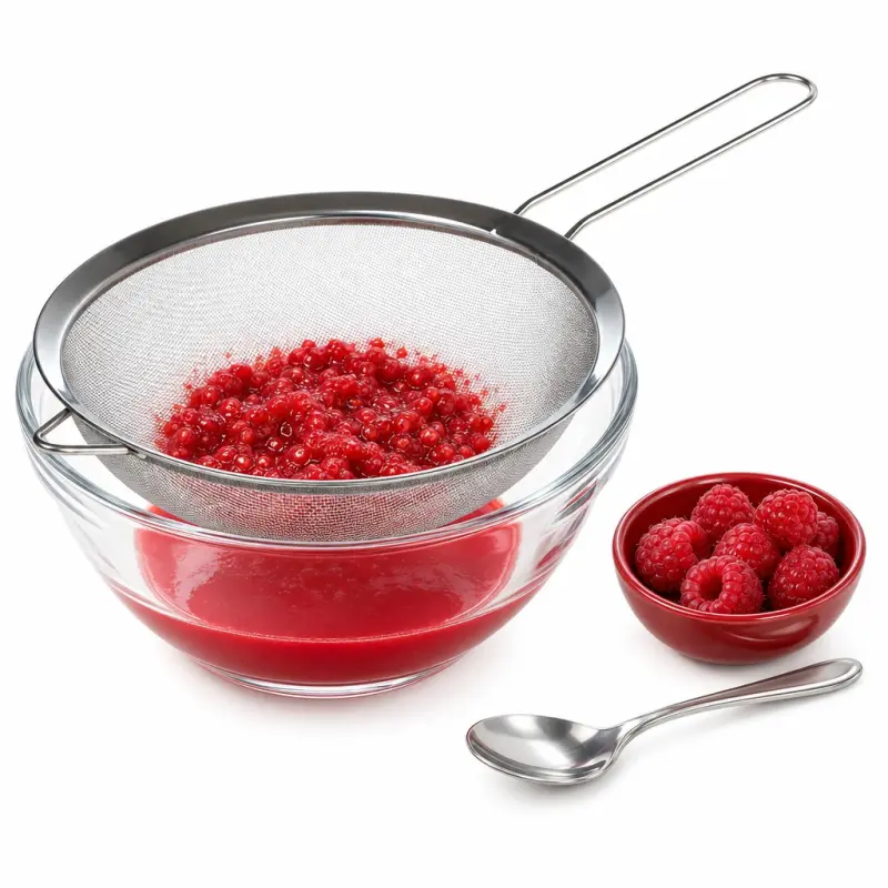 Sitko kuchenne ze stali nierdzewnej 16 cm z uchwytem