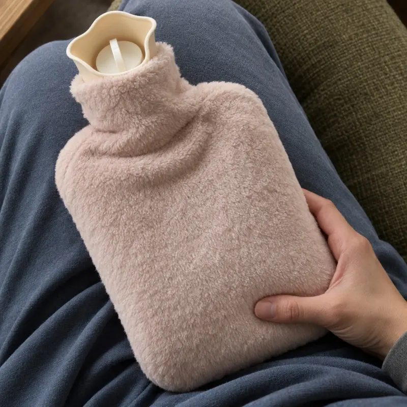 Termofor wodny 1000 ml w puszystym pokrowcu, losowy kolor