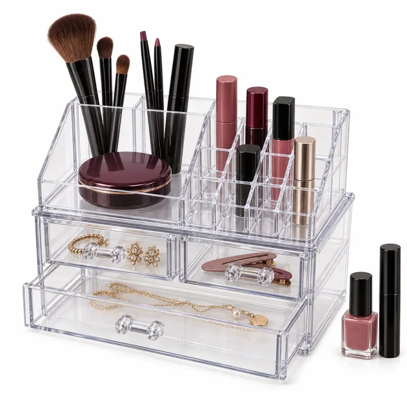 Organizer na kosmetyki Bee Home z 3 szufladami przezroczysty