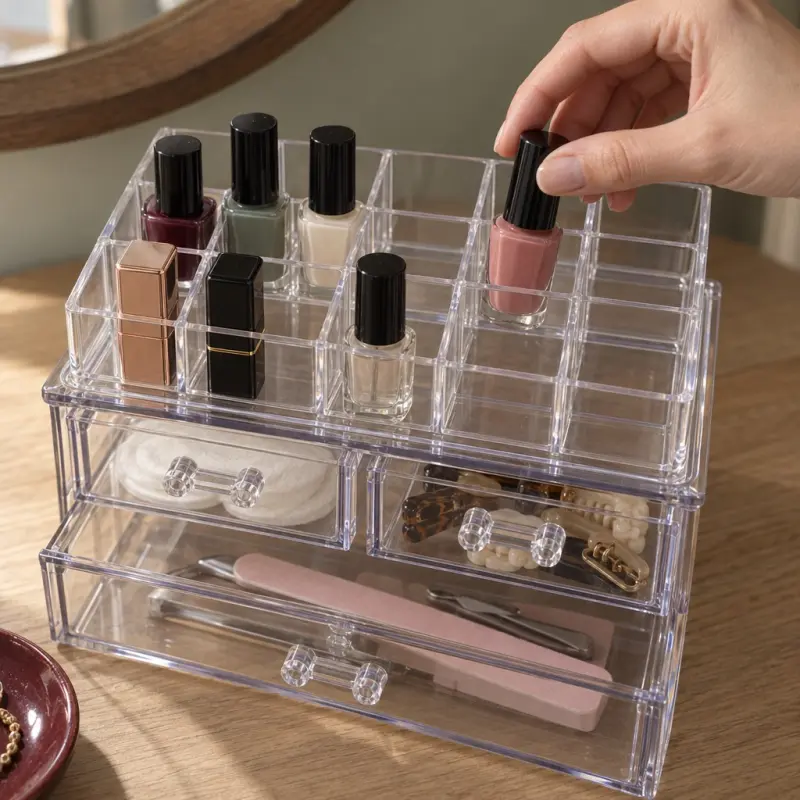 Organizer na lakiery i kosmetyki Bee Home z 3 szufladami