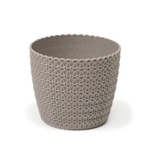 Doniczka osłonka magnolia jersey eco 19 cm szara