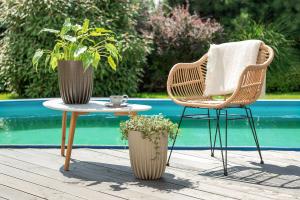 Doniczka Mira 30 cm eko recykling antracytowa